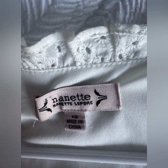 Nanette Lepore Mila Eyelet Mini Dress White Size 12, new with tag - Picture 7 of 8